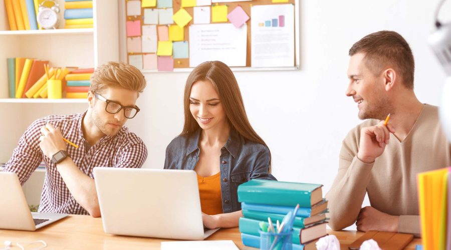 staff working on a project